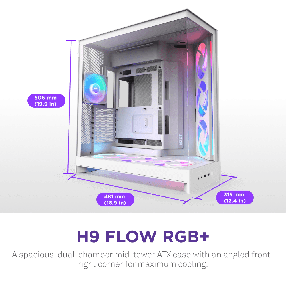 NZXT H9 Flow RGB+ 2025 White